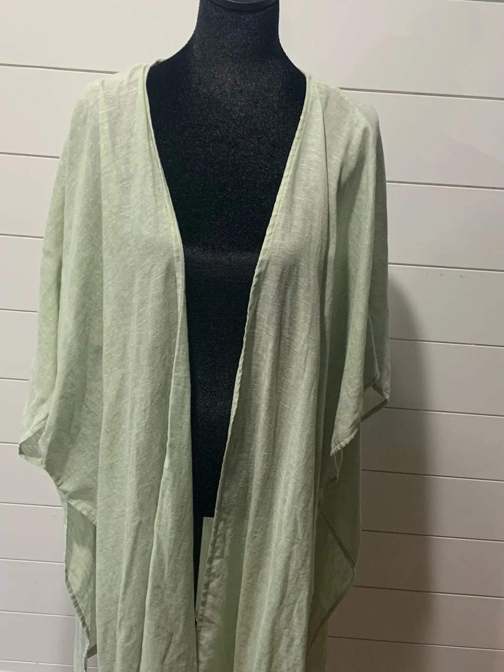 Cynthia Rowley Light Green Open-Front Kimono Wrap